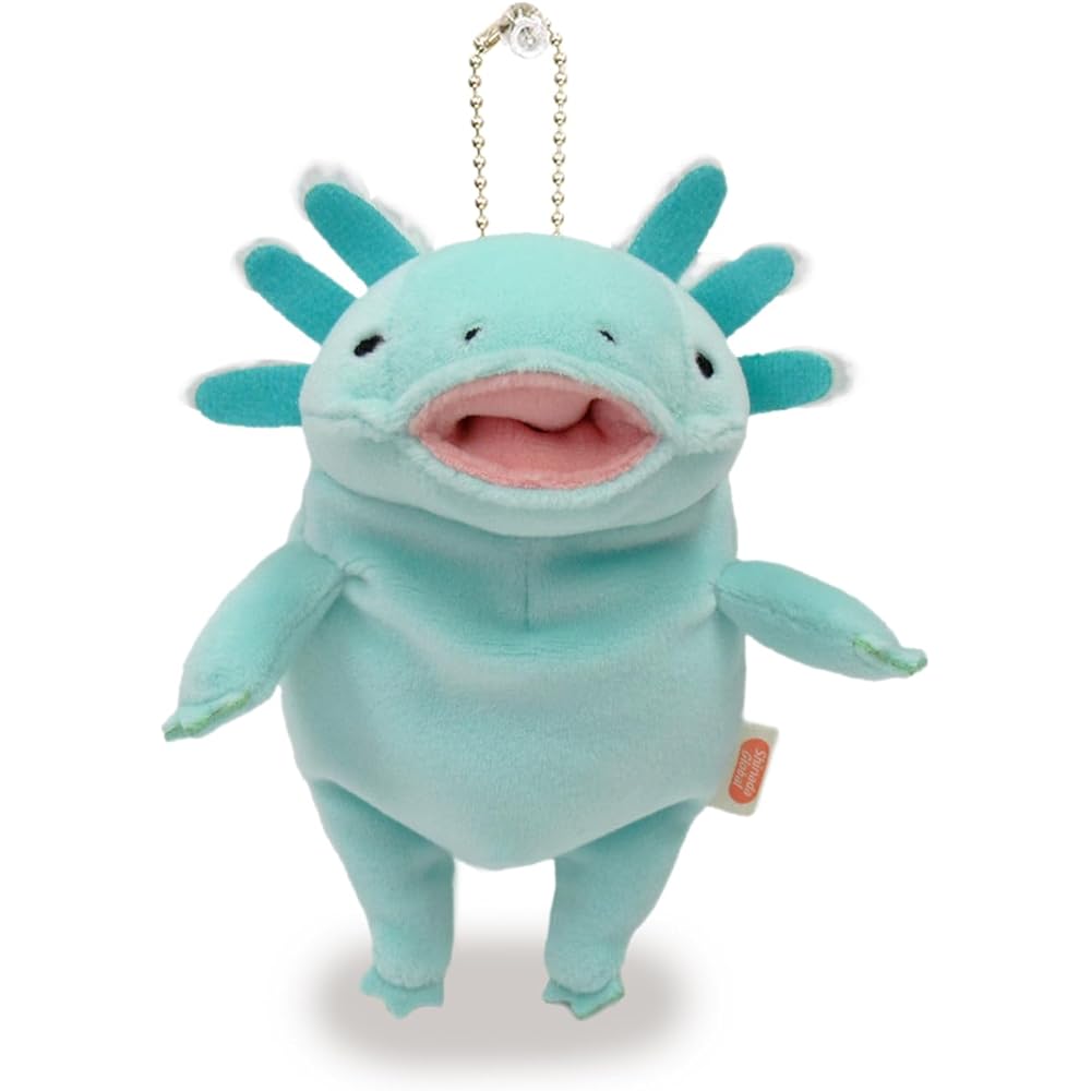 Shinada Global Mochi Series Mini Plush Axolotl Toy Pastel Mint 7x5x14cm