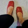 Damen Leder Ballerinas Weichsohlige Pendler Einzel Schuhe 2025 Sommer Eckige Zehenpartie Flache Mary Jane Schuhe