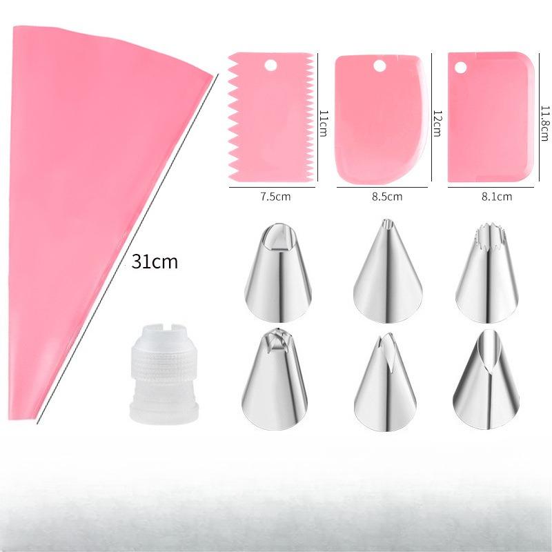 

Stainless Steel Piping Nozzle Set, Cake Decorating Tools, Cream Gel Piping Tips, EVA Piping Bags, Heavy-duty Set1 рожевий