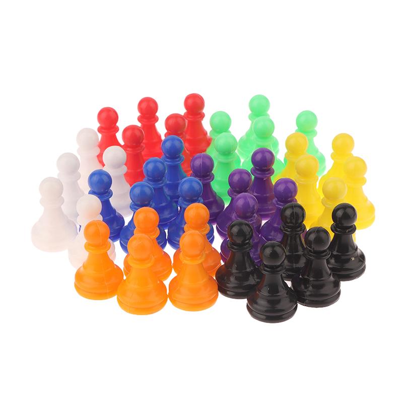 32Pcs 2.5*1.5Cm Chessman Plastic Pawns Checkers Pieces For Games Tabletop Markers Components