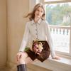 Xiangying French Lace Trimmed Commuter Shirt