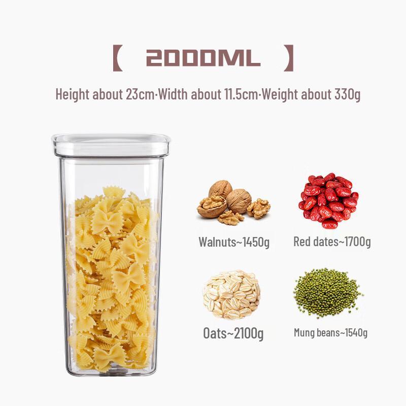 Wutuo Transparent Knob Food Storage Jars