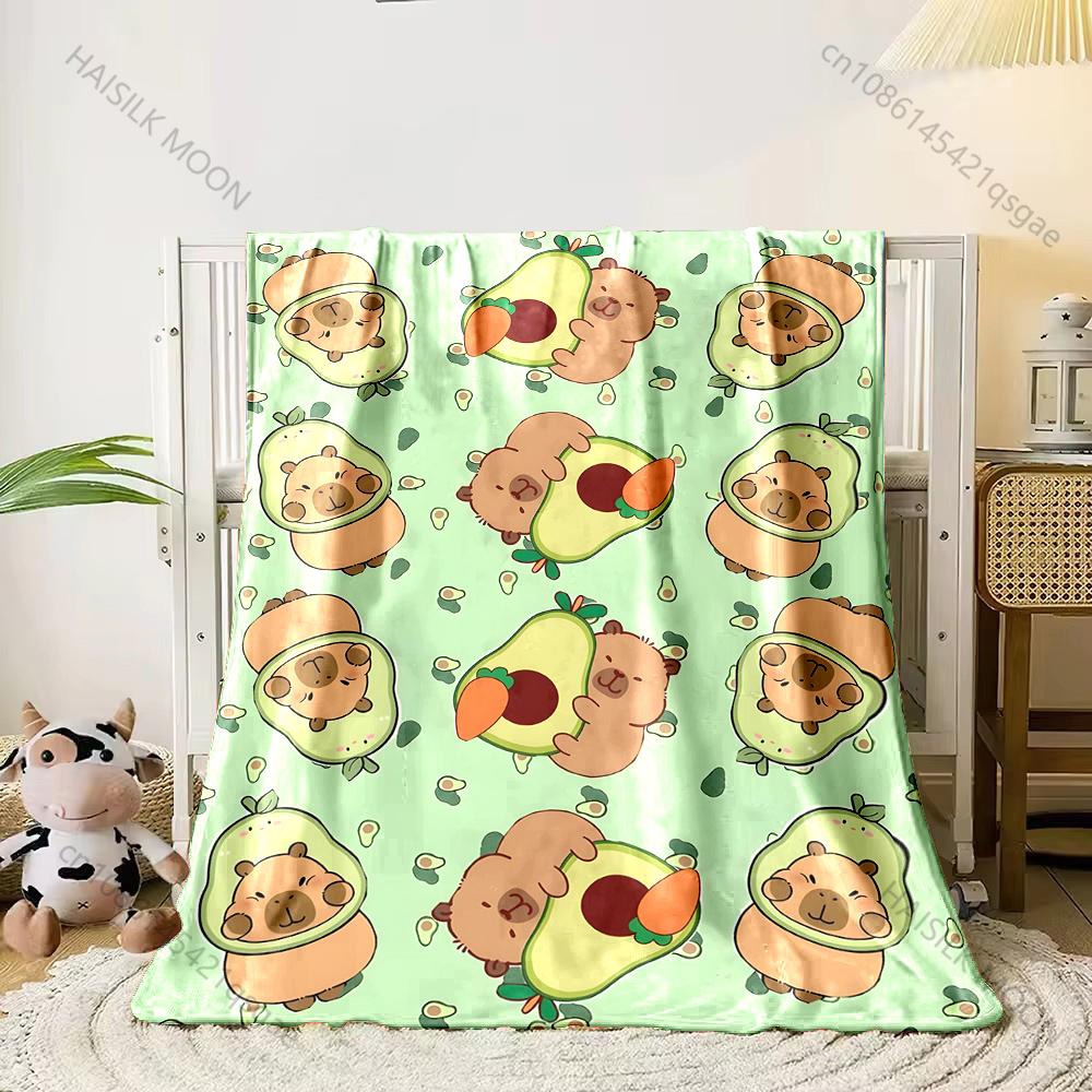 Cartoon Capybara Printed Blanket Kids Adult Blanket Soft and Warm Bedding for Bed Sofa Outdoor Travel Cover Blanket Luxury Gift