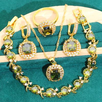 Europa und Vereinigte Staaten Bestseller Damen Zirkon Schmuckset Romantische Hochzeitsaccessoires Mode