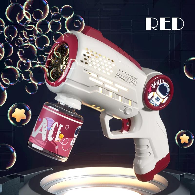 Non-Toxic Astronaut Electric Soap Bubble Machine Automatic Light Bubbles Gun Beach Outdoor Game Pomperos Toys For Children Kids Gift
