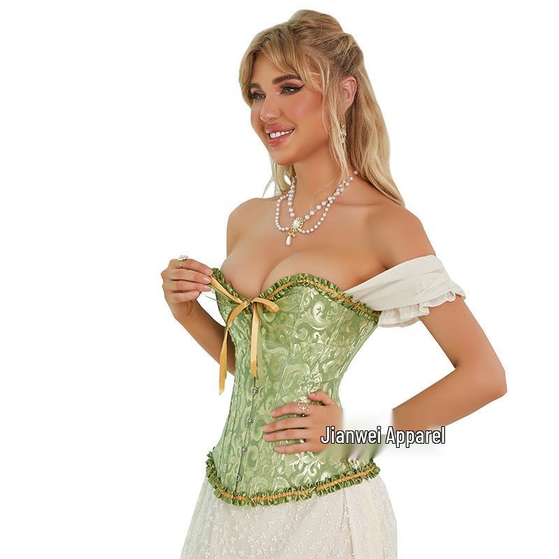 Jacquard Lace Fishbone Corset: Party-Style Shaping Top