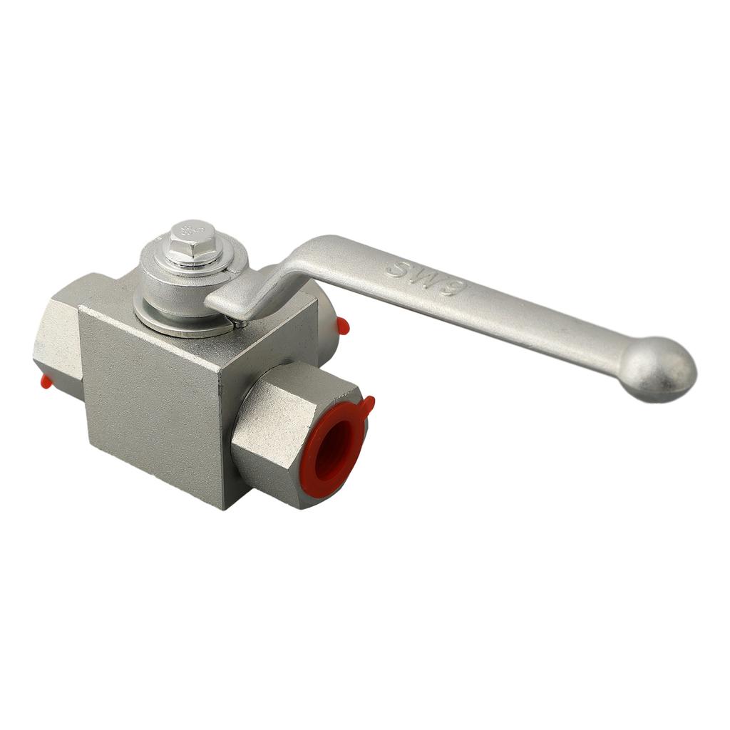 Manuální hydraulický 3cestný kulový ventil Konstrukce z uhlíkové oceli 500 barů MWP Gumové těsnění Typ T 1/4 až 3/4 pro olej a vodu