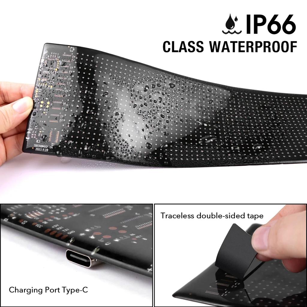 Dekorace auta nákladního vozu Ďábelské oči LED Pixel Digitální Měkký Panel Reklamní Znamení Rolovací Displej USB 5V Ovládání Aplikací DIY Vzor Obrázku