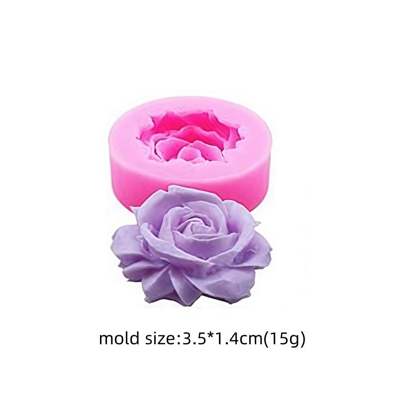 

6pcs 3D Rose Molds Handmade Silicone Candle Paste Cake Decoration Tool Kitchen Supplies Practical and Durable Baking Mold