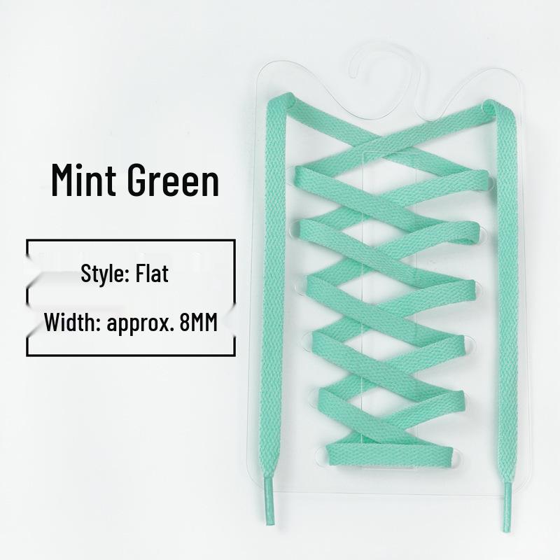 8mm Multi-Color Flat Shoelaces for Casual, Sneakers, Canvas, Basketball, and Skate Shoes (One Pair)