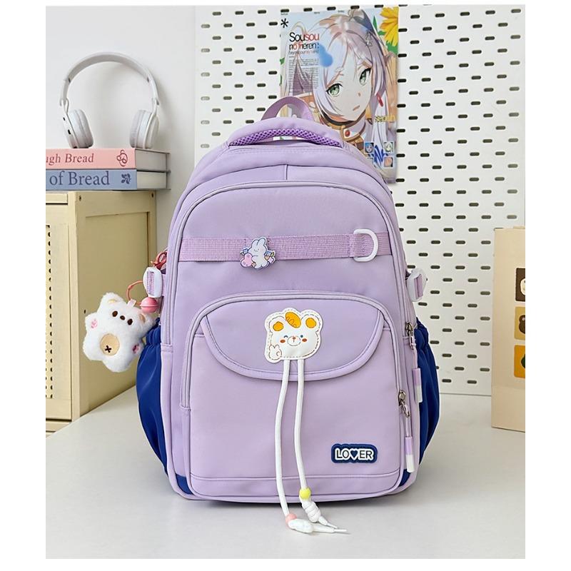 New Junior and Senior High School Students' New Lightweight and Lovely High Value and Large Capacity Multifunctional Backpack with Contrasting Colors.