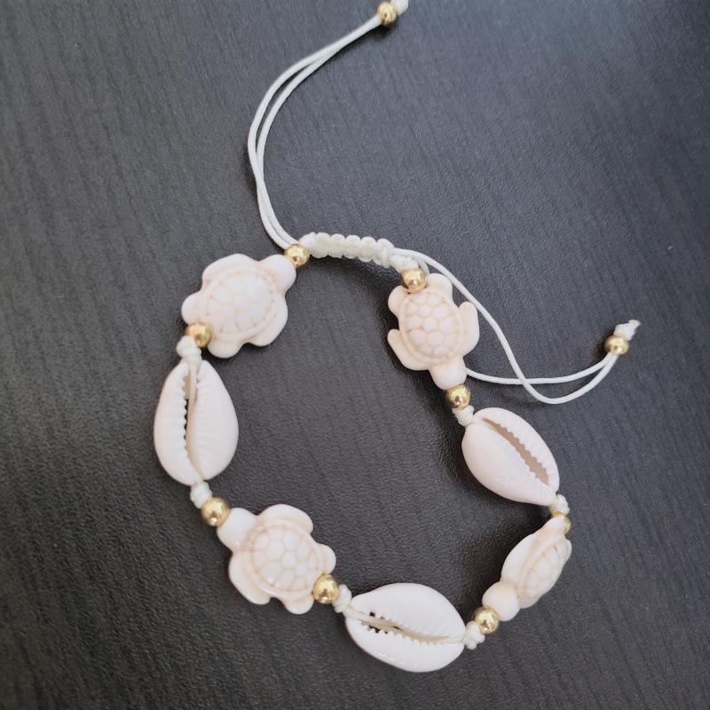 Bohemian Starfish & Turtle Anklet: Handmade Woven Cross-border INS Fashion Jewelry Bracelet.