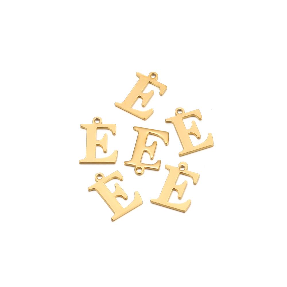 30pcs Stainless Steel Gold Color 26 Letter Pendant Alphabet Charms Necklace Pendant Bracelet Making Earring Findings DIY Jewelry