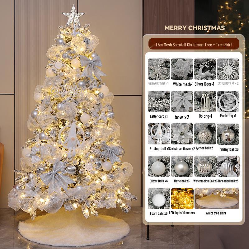 2024 DIY White Christmas Tree Ornaments Set for Home & Living Room Decoration