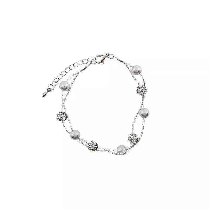 Gypsophila: Double-Layered Bead Bracelet with Micro-Inlaid Zircon for Women - 2024 Elegant Design