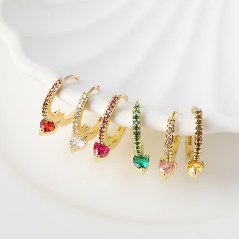 Damen Schmuck Kupfer Mikro Inlay Zirkon Ohrringe Mode Kreative Stecker Ohrringe mit Strass Accessoires