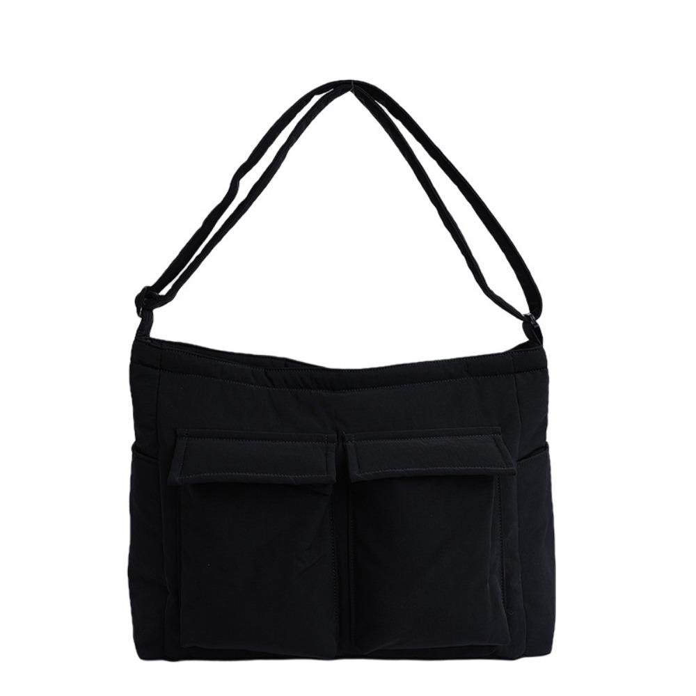 

Leight Weight Single Shoulder Bag Nylon Messenger Bags Trendy Slant Cross Tote Bags Daily чёрный