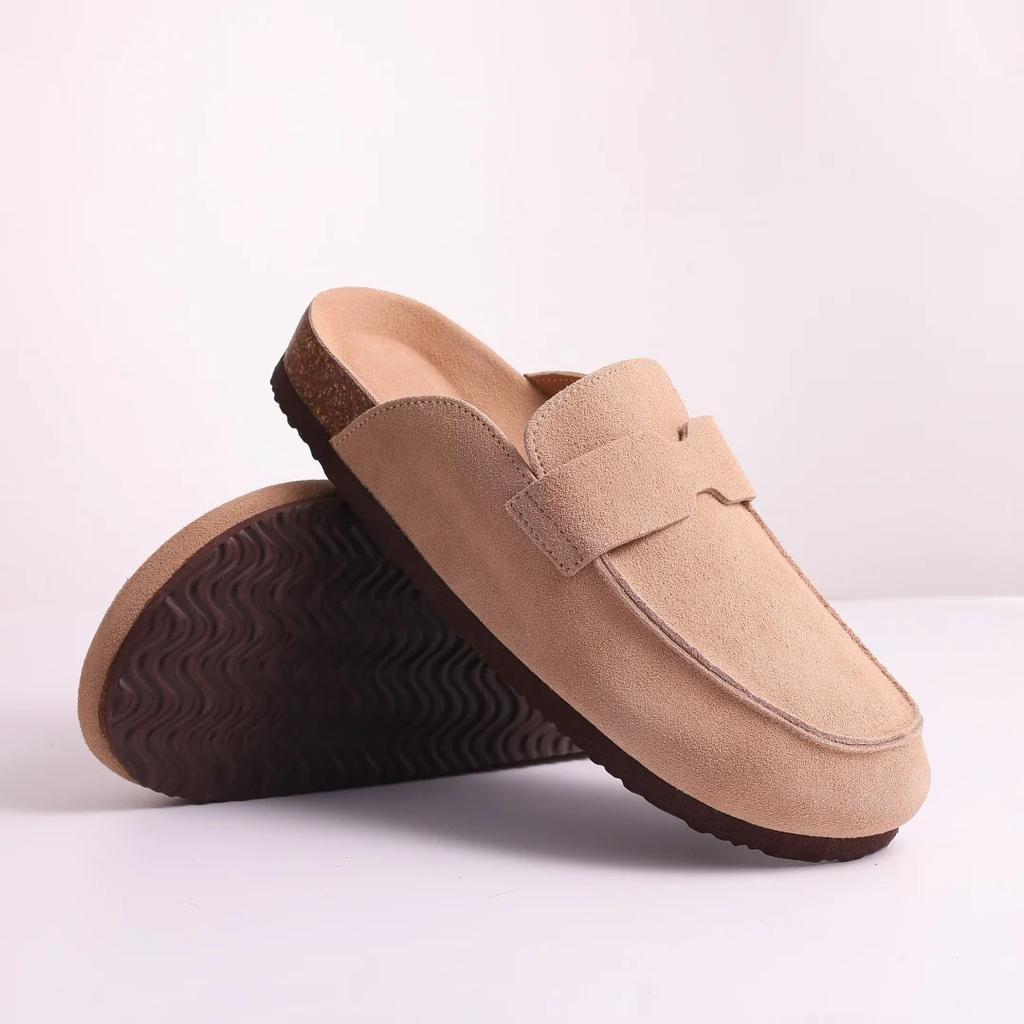 Fashion Crestar Cork Suede Mules Slippers For Women Fashion Men Clogs Shoes Classic Cork Antislip Outdoor Slippers With Arch Support