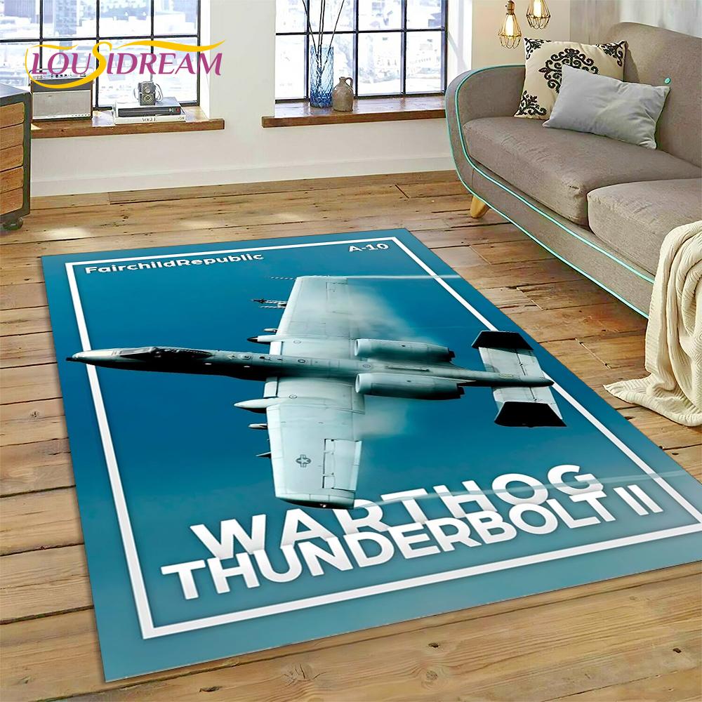 3D Flygvapnets Jaktplan Spitfire Flygplan Matta för Hem Vardagsrum Sovrum Soffa Dörrmatta Dekor, Barnområdesmatta Halkfri Matta