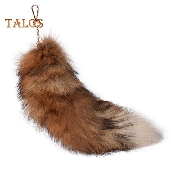 Fuskrävsvans Nyckelring Hänge Handgjord Fuskpäls Svans Cosplay Renässans Furry Svans Handväsketillbehör