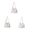 Canvas Drawstring Ruched Floral Tote Bag With Magnetic Closure For Casual Daily Use