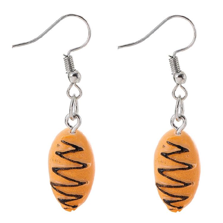 Trendige Multi-Typ-Pins Ohrringe Damen Minimalistisch Simulierte Brot Ohrstecker