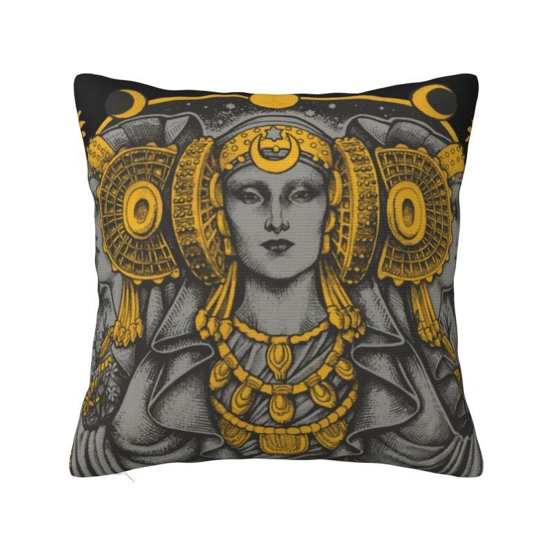 Custom Nordic Pentagram Pentacle Cushion Cover for Sofa Soft Triple Moon Goddess Pagan Wiccan Throw Pillow Case Home Decor