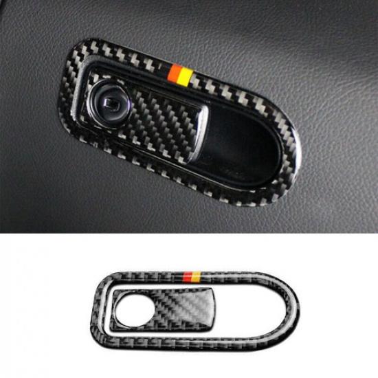 Co-Pilot Storage Box Handle Bowl Trim For 2016-21 Mercedes-Benz GLC Carbon Fiber