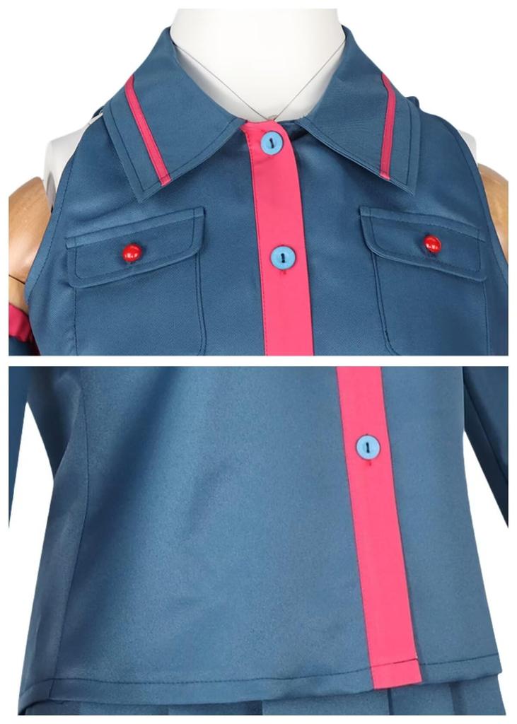 DOKITOKI Hatsune Miku Kasane Teto Cosplay Costume, Official Uniform, Cosplay Costume, Size XL