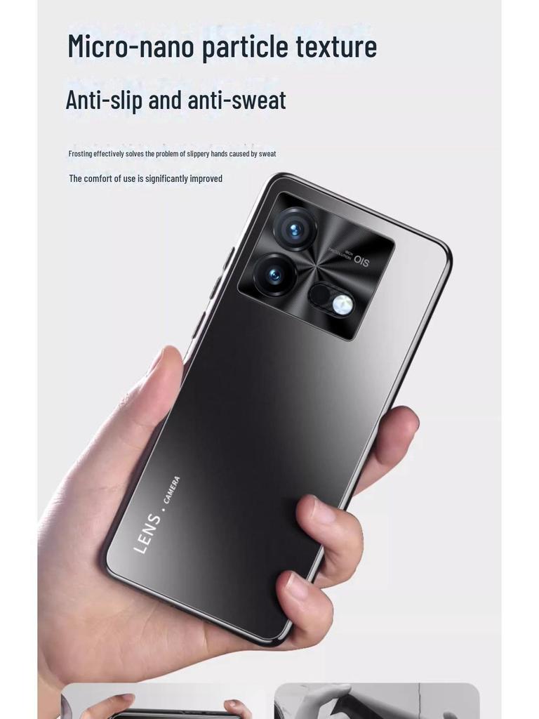 Ultra-Thin Frosted Business Case for iQOO Neo8/9S Pro – Electroplated, All-Inclusive Protection