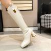 Fashion High Heels Knee Shaft Shoes Woman Black Long Boots for Women Winter 2024 Elegant Heeled Chic Hot Sale New Spring Fashion Trend