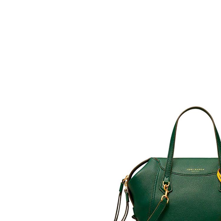 Tory Burch Tb Perry Series Brand Logo Leather Shoulder Crossbody Tote Bag Women Handbags Dark-Green 61169-304