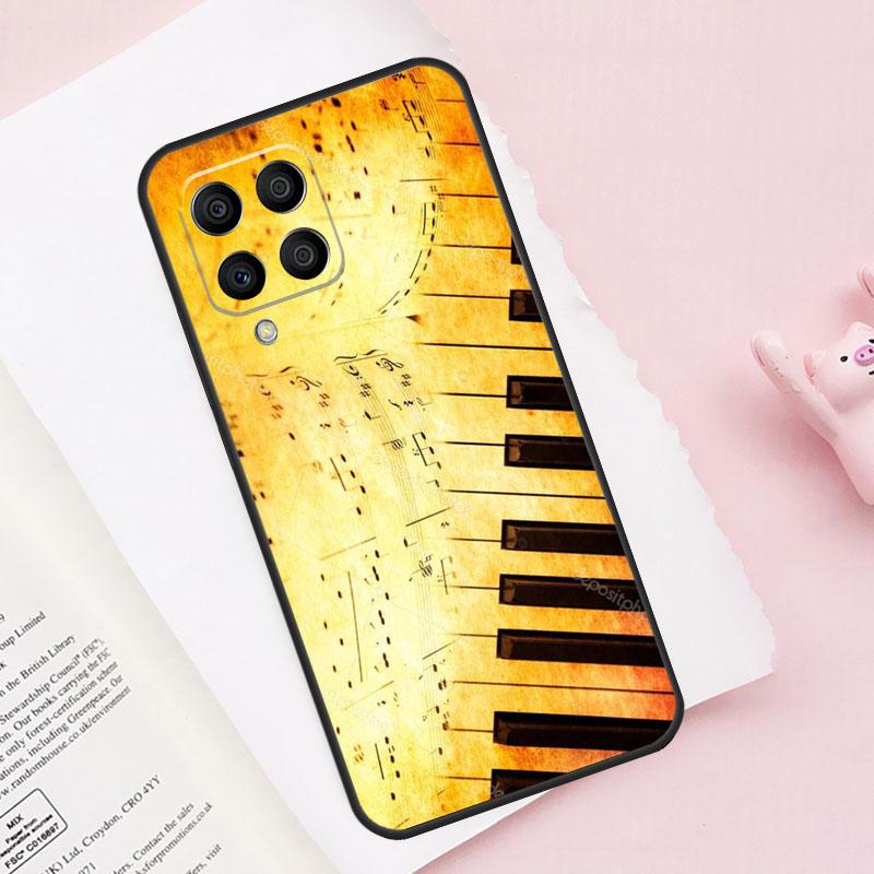 Piano keys Vintage Music Notes For Samsung Galaxy M13 M23 M33 M53 M30s M31s M32 M52 M12 M55 M15 M20 M21 M51 M34 M54 Case