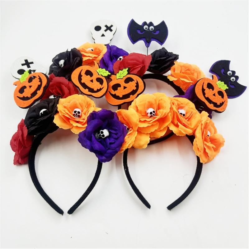 Dark Series Flower Headband Halloween Theme Party Hairhoop Role Play Headpieces Masquerade Party Costume Hairband