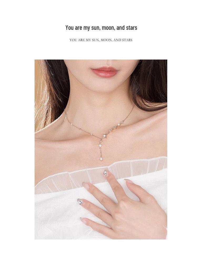 Elegante Sterlingsilber-Sternenhalskette für Damen - Perfektes Jubiläums-, Geburtstags- oder Valentinstagsgeschenk