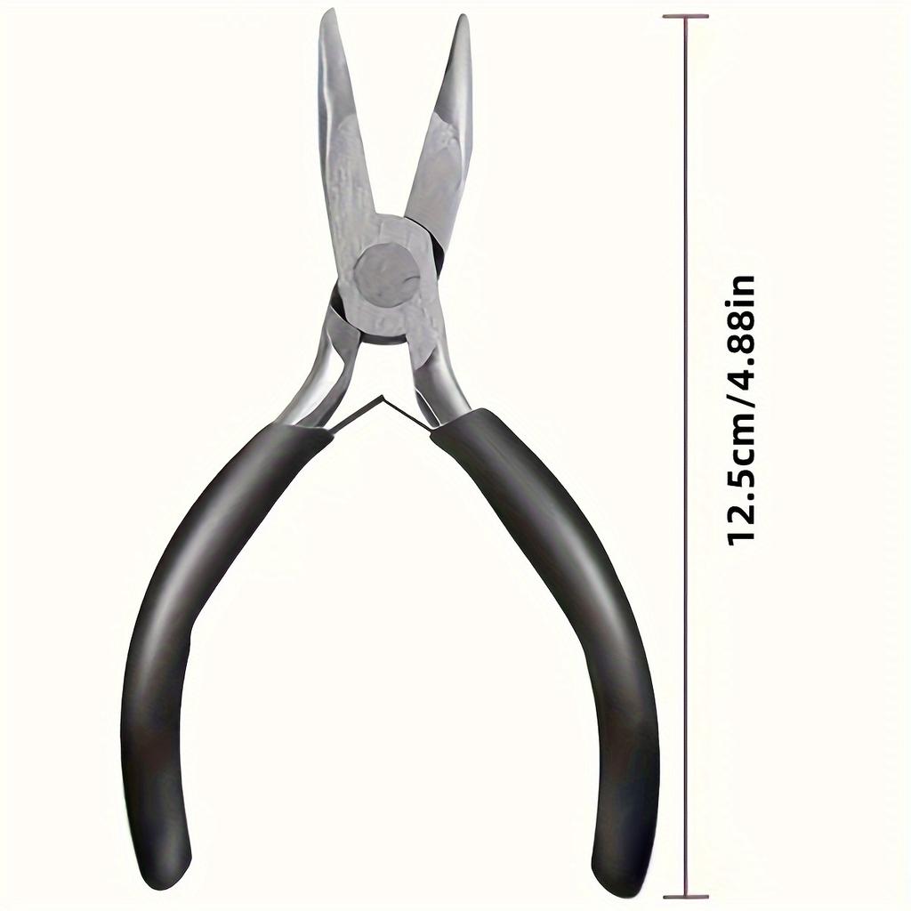 Jewelry Pliers Tool Kit Jewelry Needle Round Wire Cutter and Curved Nose for Jewelry Beading Repair Supplies Wire Wrapping Multifunctional