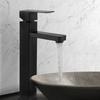 Stainless Steel Modern Minimalist Single Handle Dual Control Hot and Cold Water Faucet, Painted Finish for Basin Sink Mixer Tap