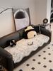 Anti Slip and Oil Proof Sofa Cushion Black White Thick Breathable Sofa Cover Chenier Non Slip Sofa Armrest Towel Backrest Towel Home Art Decoration