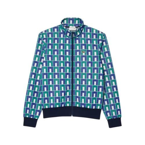Lacoste Mens Geometric Full Zip Sweatshirt