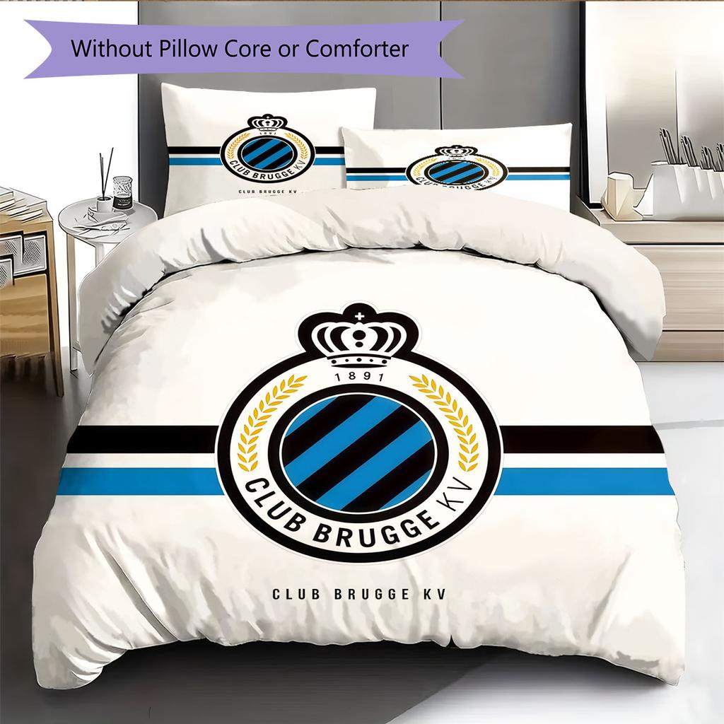 Club Brugge Pattern Bedding Home Decoration Birthday Gift ( 1 duvet cover + 2 pillowcase, without core),fan merchandise.