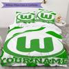 Custom Name Vfl Wolfsburg Pattern Bedding Uilt Set Uilt Cover Pillowcase Home Decoration Birthday Gift (1*duvet Cover+2*pillowcase Without Core)
