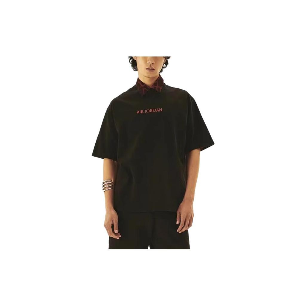 Jordan T Shirts Unisex Black Crew Neck Moderate Straight Fit DV6466-010