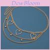 European Style Alloy Heart Waist Chain With Rhinestones For Women And Men