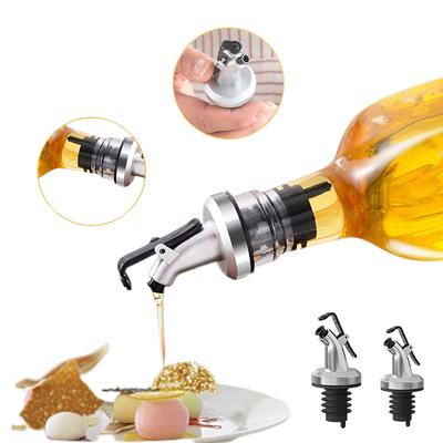 2pcs Oil Bottle Stopper Cap Dispenser Sprayer Lock Wine Pourer Sauce Nozzle Liquor Leak-Proof Plug Bottle Stopper Kitchen Tool