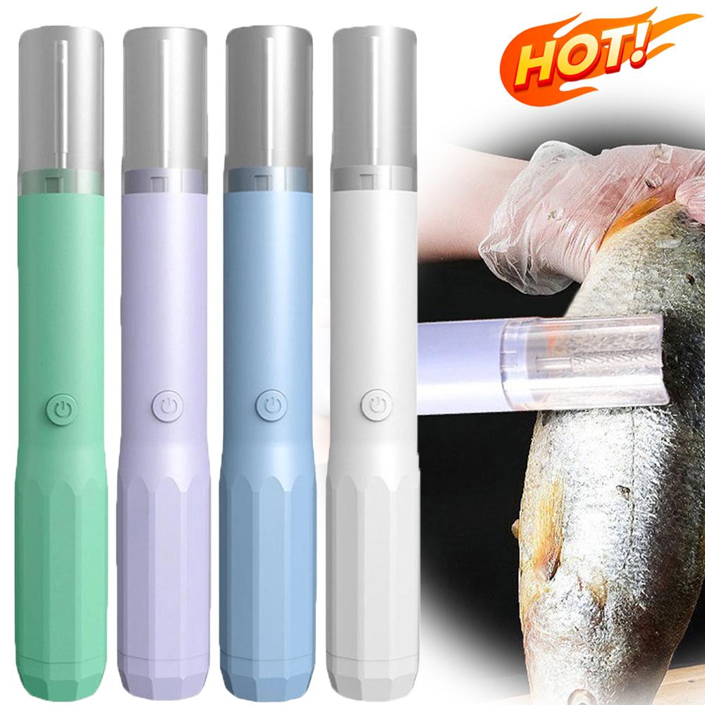 Tragbarer Elektrischer Fischschuppenentferner USB-Aufladung Fischschuppenhobel Fischreiniger Schaber Meeresfrüchte Messer Werkzeuge Küchenreinigungswerkzeuge Neu