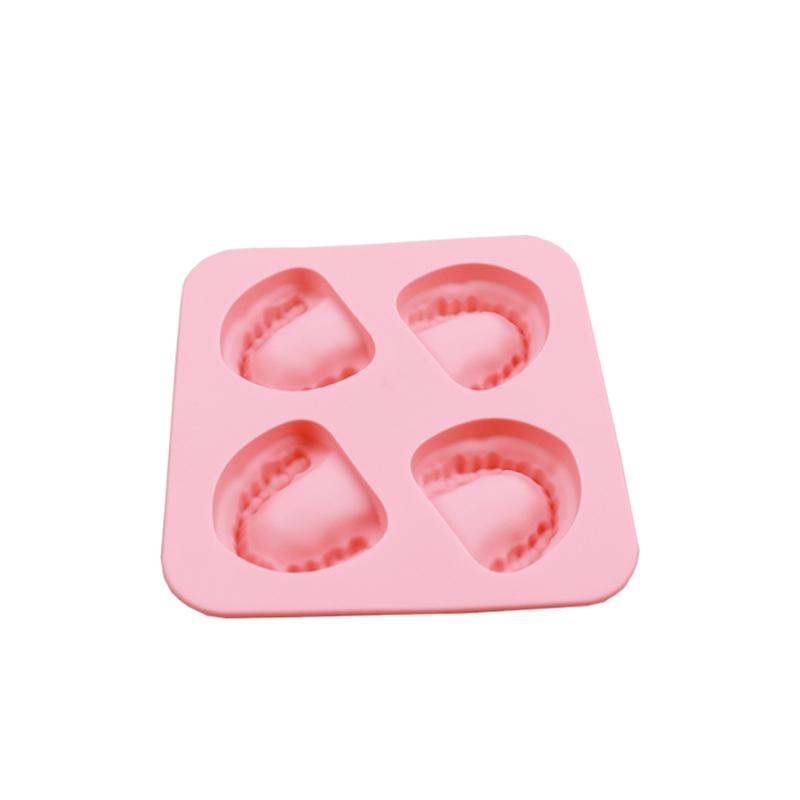 1 ks Forma na zmrzlinu Zubař Senioři Otec 4 otvory Dárkový žert Forma Zábavný tácek na led DIY Silikon ve tvaru zubů protézy