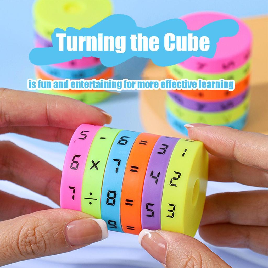 Math Blocks Cubes Learning Math Cubes Cylinder Arithmetic Cube Colorful Number Math Game Preschool Educational Toy for Boys girl