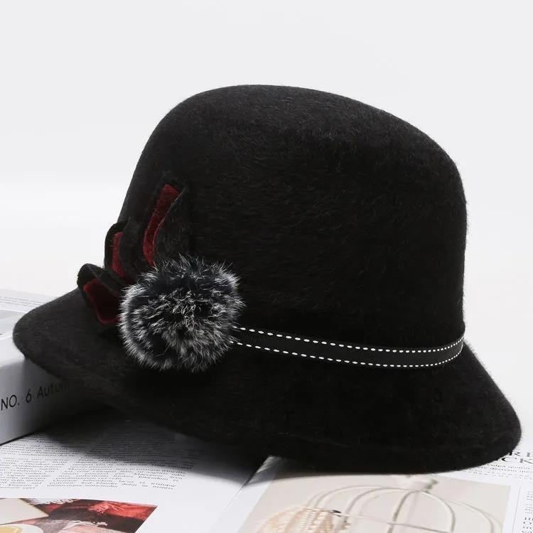 Flower Wool Blend Hat Autumn 