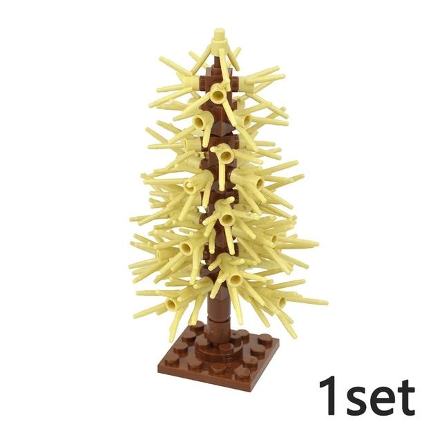 DIY Plant Tree City Bricks Assemble MOC Pine Christmas Tree Model Building Blocks Educational Creative Toys For Children Gifts
