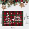 Buffalo Plaid Christmas Placemats, Waterproof Festive Prints For Xmas Table Decoration